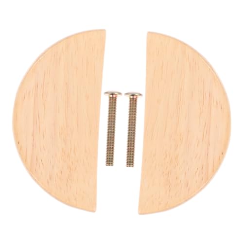 Tiradores de madera para muebles de cocina y armarios con placa estética 2