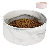 Favvity Pet Napf für Hund und Katze aus Keramik - 400ml Futternapf Grau - Hunde Futternapf - Katzen Futternapf - (1x 400ml, Grau)