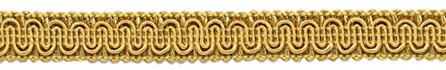 1,5 cm Basic Solid Collection Scroll Gimp Trenza Trim # 0058SG, oro antiguo # C4 (oro amarillo oscuro) 54,6 yardas (164 pies/50 m)