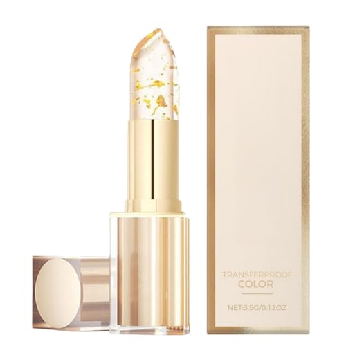Transferproof Colour Changing Lipstick Colour Changing Lip Balm with Gold Foil Long Lasting 24 Hours Lipsticks Non-Sticky Temperature Changing Lipstick Hydrate and Nourish Glossy Shine Lip Gloss