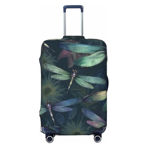 Dragonfly pattern Luggage Covers for Suitcase Tsa Approved, Spandex Elastic Suitcase Cover Protector Washable Anti-Scratch Travel Baggage Cover Fit 18-32 Inch Luggage