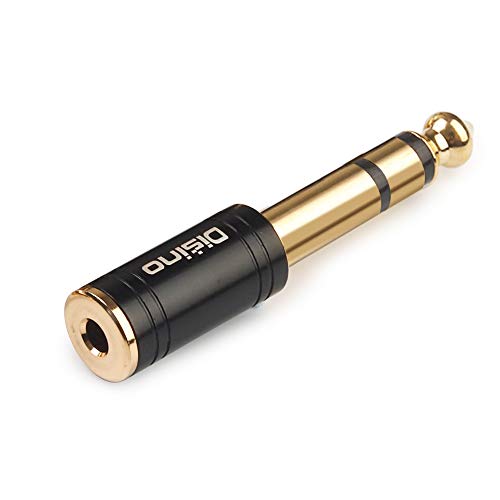 Disino 1/4" To 3.5Mm Stereo Headphones Adapter, New Upgrade Gold-Plated Pure Copper Mini Jack 1/8'' Female To 1/4'' Male Jack Plug Stereo Adapter For Headphone, Amp Adapte, Black - 1 Pack #TOP2