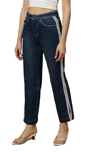 Image of TWGE - Women's Mid Rise Straight Fit Pants - Relaxed Fit Cotton Trousers with Drawstring Waist - Lightweight Everyday Wear