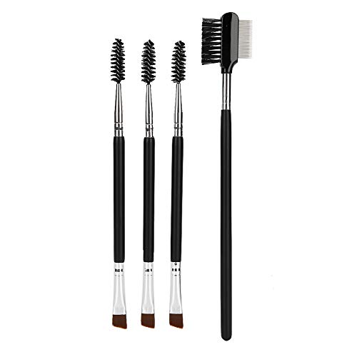 Eyebrow Eyelash Brush Comb, 4pcs Professional Soft Hair Cosmetic Double Head Eyebrow Brush Eyelashes Comb Makeup Tool