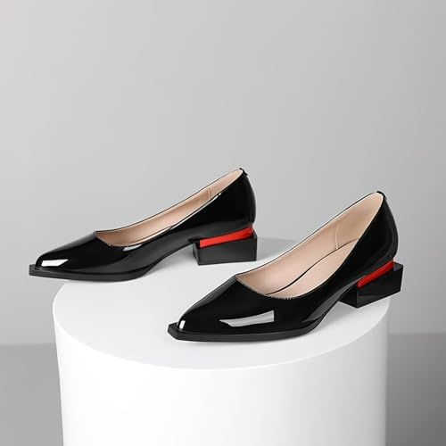 Image of LingxiaUne Dress Shoes for Women, Comfortable Dressy Flats, Womens Chunky Heel Pumps with Arch Support and Pointed Toe