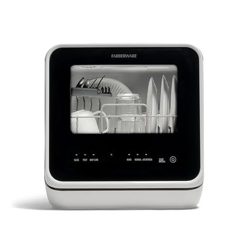 Comparison: Mini Dishwasher 10 Farberware Portable Countertop Dishwasher with 5-Liter Built-in Water Tank - 5-Program System for Home, RV, and Apartment - Wash Dishes, Glass, and Baby Products