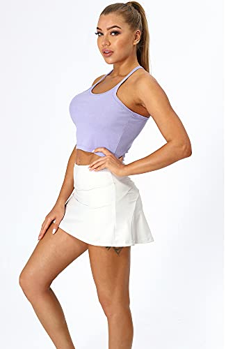 Image of icyzone Athletic Tennis Skirts for Women with Pockets Shorts, Workout Running Golf Skorts