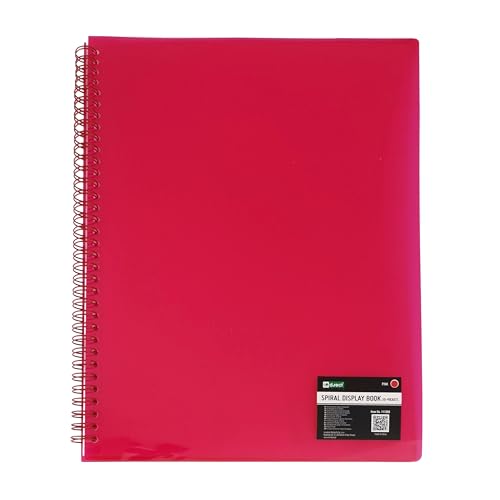 D.RECT Espositore PP A4, 20 Buste - Cartellina Tinta Unita - Cartella di Presentazione - Cartelle Offerte Raccoglitore a Spirale, Rosa