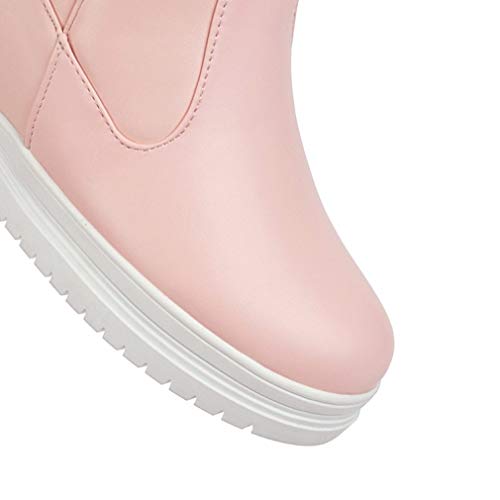 Women's Winter Warm Knee High Down Snow Boots Waterproof Cross-Tied Hidden Wedges Platform Boots4