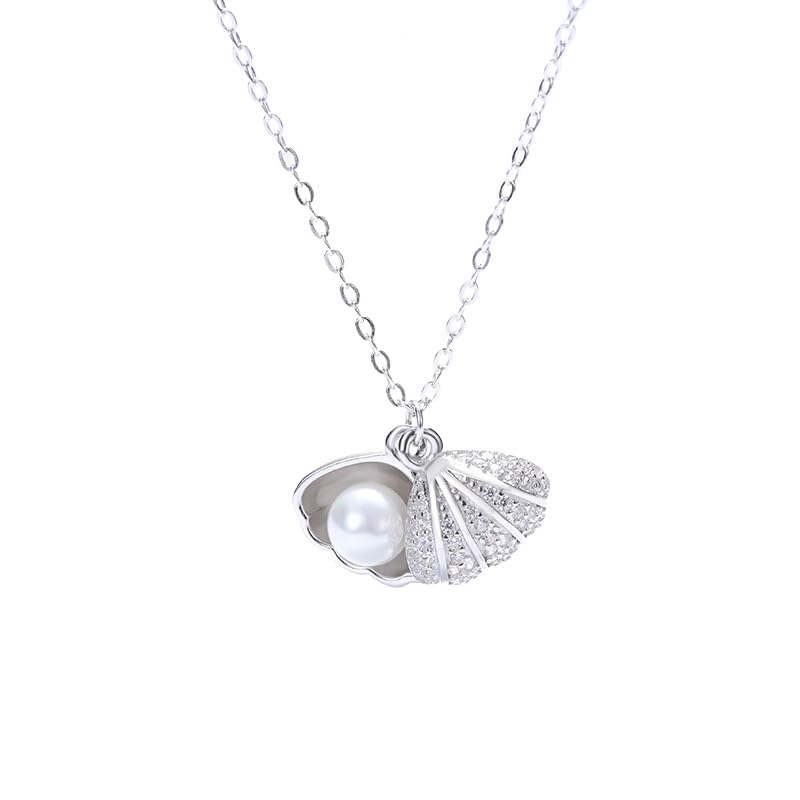 Pearl Shell Pendant Necklace for Women and Girls, Oyster Pearl Pendant Chain, White Colour Pearl Pendant for Girls and Women, Charm Pendant for Women and Girls-image-7