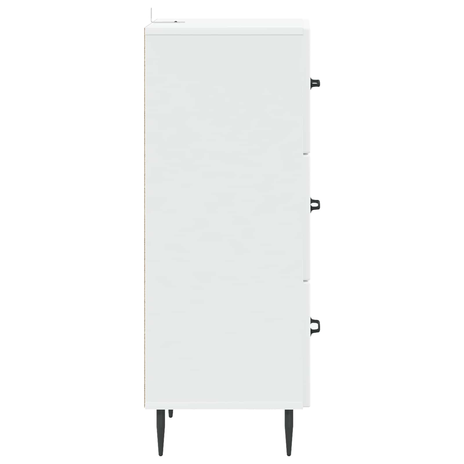 Cassettiera in legno bianco, 33 x 34,5 x 89,5 cm, 3 cassetti, per ufficio, corridoio, cantina, garage, officina, per riporre in ordine