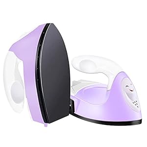 Mini Heat Press Small Iron Portable Heat Press Machine Mini Craft Iron with Charging Base Accessories for DIY T-Shirts, Shoes, Bag and Hats Heat Transfer Vinyl Projects (Light Purple)