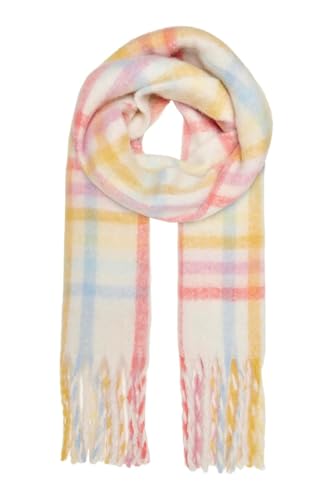 Bere; Minimalist Pastel Kareli Atkı Seti, S, 15323410, Sarı, kadın