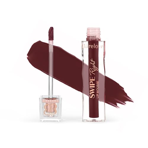 Image of BARELOVE Swipe Right Non-Transfer Matte Liquid Lipstick | Up to 12-Hour Long-Lasting | 6 ml | Quick-Dry, Lightweight, One-Swipe High Pigmentation | Transfer Proof Lip Colour for Women - Berry Diva