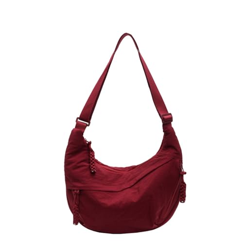 Crossbody Bag, Sling Bag, Women's Fashion Plain Color Nylon Crossbody Bags,Nylon Crescent Bag Crossbody