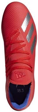 adidas Men's X 18.3 Firm Ground, Active Red/Silver Metallic/Bold Blue, 9.5 M US