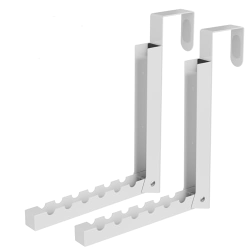 ZMBESUP Over The Door Hanger Folding Clothes Drying Rack, Folding Hanging Coat Rack for Indoor Laundry Room Compact Small Space Foldable Portable Clothing Hanger Hook Collapsible- 2 Pack (White)