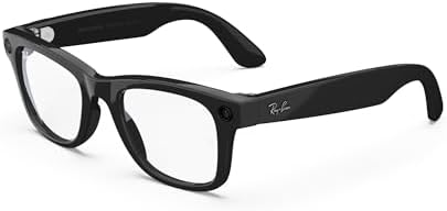 Ray-Ban Meta Glasses, Wayfarer Large, Shiny Black/Clear