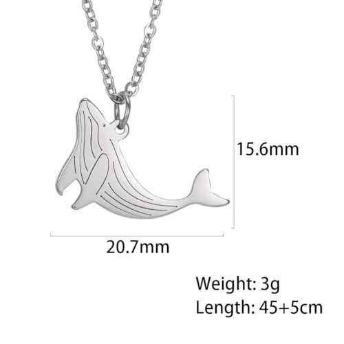 Collier de baleine en argent 925, pendentif queue de baleine raffiné et durable pour femmes