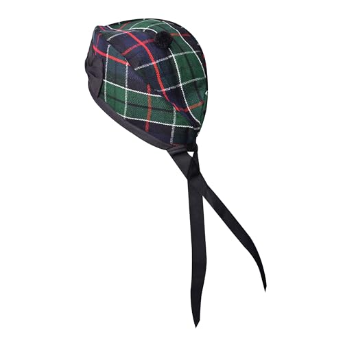 Image of Glengarry Cap-Traditional Scottish Hat, Acrylic Wool Tartan Glengarry hat, Kilts /Bagpipes Accessories