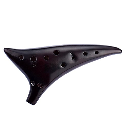 « Rhythm of Wind » Ocarina 12 trous alto traversier en céramique accordé en do Smoked Coffee