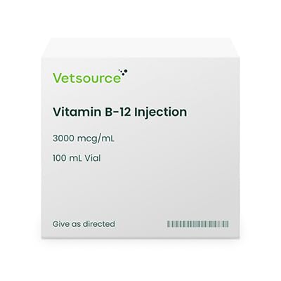 Vitamin B-12 Injection for Animals, 3000 mcg/mL, 100 mL Vial