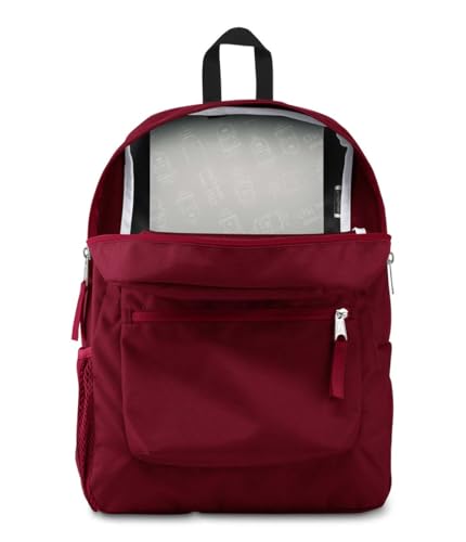 Image of JanSport Cross Town Backpack 17 inch x 12.5 inch x 6 inch - Simple Bag for Everyone with 1 Main Compartment, Front Utility Pocket - Premium Class Accessories - Russet Red