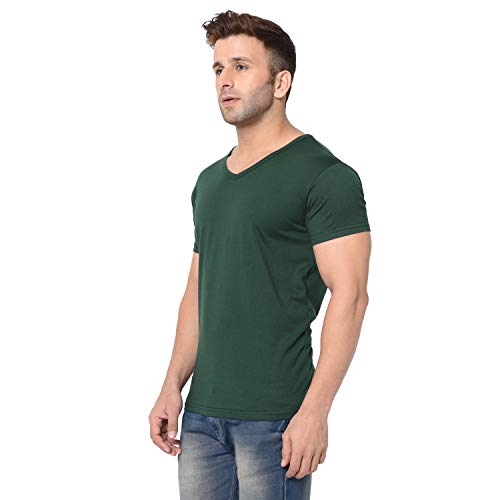 Image of Men's Cotton Blend Half Sleeve V Neck Tshirt