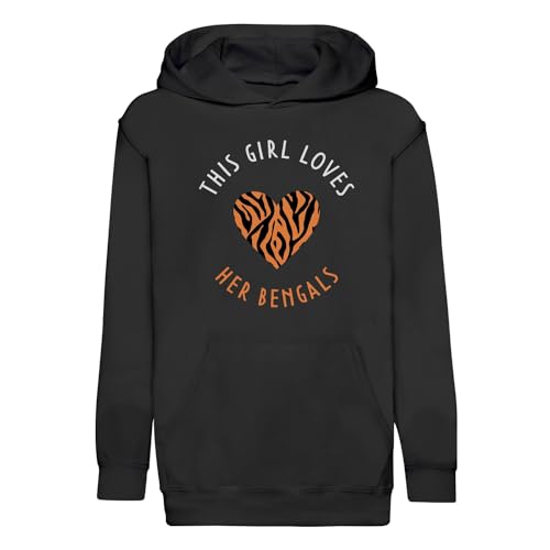 Sweat à capuche enfant Bengals : protégez votre fille du froid avec un sweat animaux doux