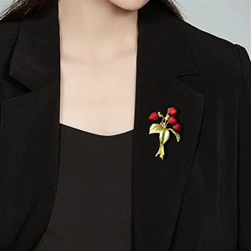 Pin para collar pequeño de mujer con hebilla de fresa anticaminar 2
