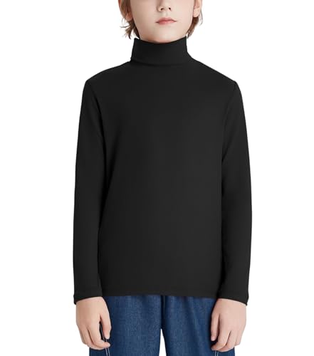 Dreammonkey Boys Turtleneck Long Sleeve Shirt Thermal Turtle Neck Soft Stretch Base Layer Tee for Kids（4T-16Y）2
