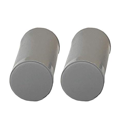 DIWARO.® | 2er Set Rolladenstopper | Länge 60 mm | Farben grau | mit Verschlusskappe und Schraube | Material Kunststoff | für Endleiste, Endschiene | Rolladenpanzer (grau)