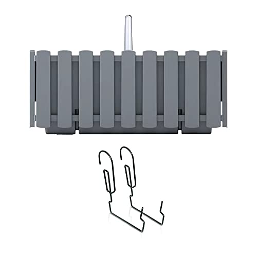 Prosperplast Boardee Fencycase DDEF400W-405U Balconiera balcone box con Sospensione Sistema di Irrigazione Fioriera (Grigio, 380 mm)