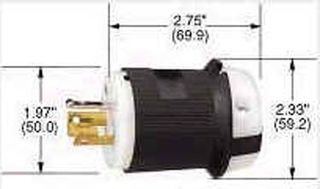 HBL9965C, LKG Plug, 3P3W, 20A 125/250V, B/W