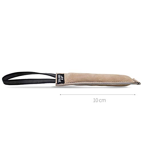 Julius-K9, 18510, Beisswurst, Leder 10 cm x 2,5 cm, aussen genäht, eine Handschlaufe