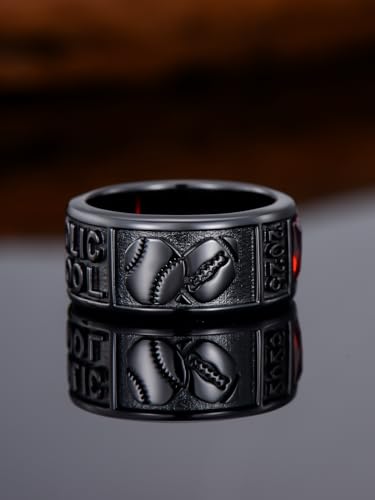 Class Rings for Men 925 Sterling Silver Customized Championship Rings for Men Text/Birthstone/Color Plating/Size Customized the Great High School College Graduation Ring Gifts for Him4