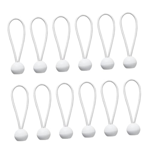 Tendeurs élastiques à boule blancs 20 cm HOMSFOU par lot de 50 pour fixation de bâche extérieure