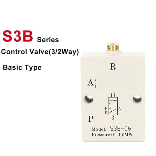 Válvula de control S3B-06 8mm con conector neumático de 3/2 vías 4