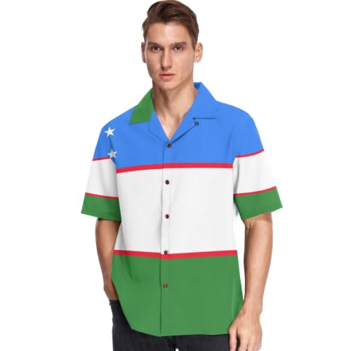 Chemise hawaïenne drapeau Ouzbékistan le cadeau idéal original pour homme