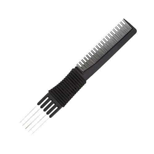 Peines de elevación con punta de metal, peine para levantar la espalda con púa, peine de peluquería con punta