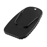 Motorrad Kickstand Pad Edelstahl Seitenständer Erweiterungsplatte mit Anti-Rutsch-Basis für sichere Parkunterstützung auf Gras, heißem Gehweg oder weichem Boden, kompatibel mit Motorrad