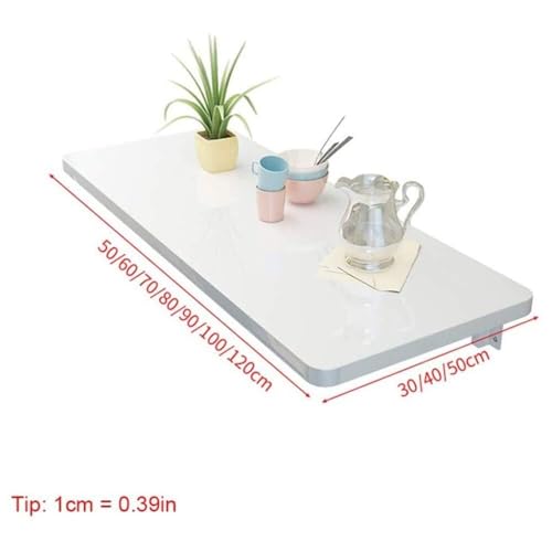 Établi mural rabattable en bois blanc 50x30cm pour optimiser un studio
