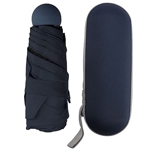 WAU!!! Paraguas pequeño y compacto para sol y lluvia, paraguas para hombre y mujer portátil, plegable y perfecto para viaje AZUL Cover