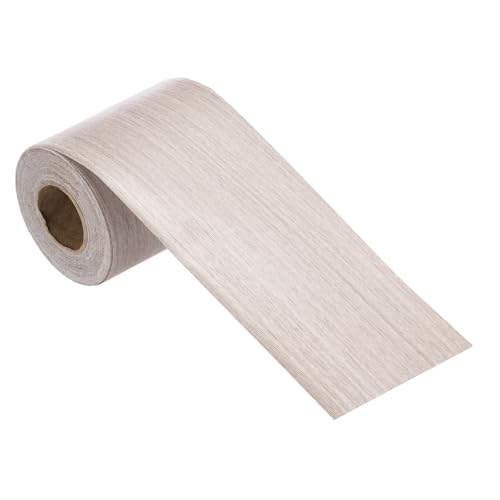 Image of MECCANIXITY Wood Grain Repair Tape, 2 Inch x 33 Feet Self Adhesive Wood Grain Tape Multi-Purpose Wallpaper Border Trim for Furniture Floors Windows Doors Tables Home, Light Gray