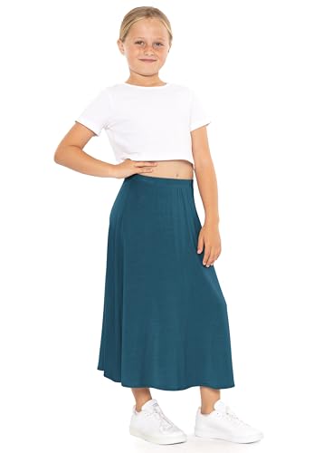 Image of STRETCH IS COMFORT Girls Skirts Flowy A Line Knee Length and Ankle Length | Elastic Waist, Kids School Skirt, Girls Maxi Skirt, Black Skirt For Girls, Faldas Para Ninas, Girls Long Skirt, Long skirts