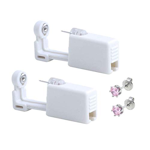 Kit de 2 pistolas para piercing en la oreja desechables, esterilizadas, sin dolor