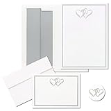 Hortense B. Hewitt Wedding Accessories Silver Double Heart Invitation Kit