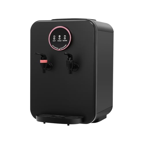 Countertop Water Dispenser Top Loading Freestanding Hot and Cold Water Compact Design Ideal for Homes, Kitchens, Offices (Black)
