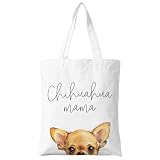 ZYQFN Cute Chihuahua Mama Canvas Tote Bag for Women (013)