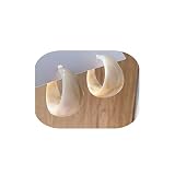 Lightweight Thick Wide Dome U Shape Acetic Acid Board Vintage Acrylic Drop Dangle Earrings Retro Chunky Resin Colorful Statement C Shape Jewelry for Women-beige